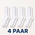 4 paar witte sokken