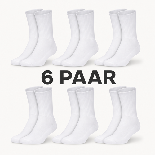 6 paar witte sokken